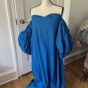Banana Republic Blue Maxi Gown with Bishop Sleeves